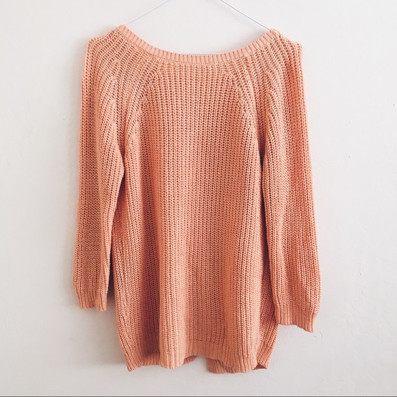 Zara Sweaters - Zara Knit Orange Open Back Sweater